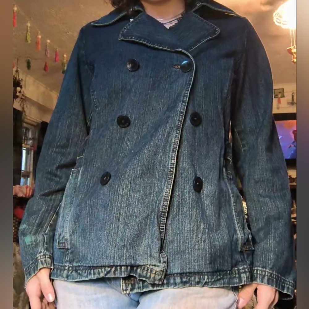 Y2K 2000's Mudd Double-Breasted Blue Jean Jacket - Picture 9 of 9